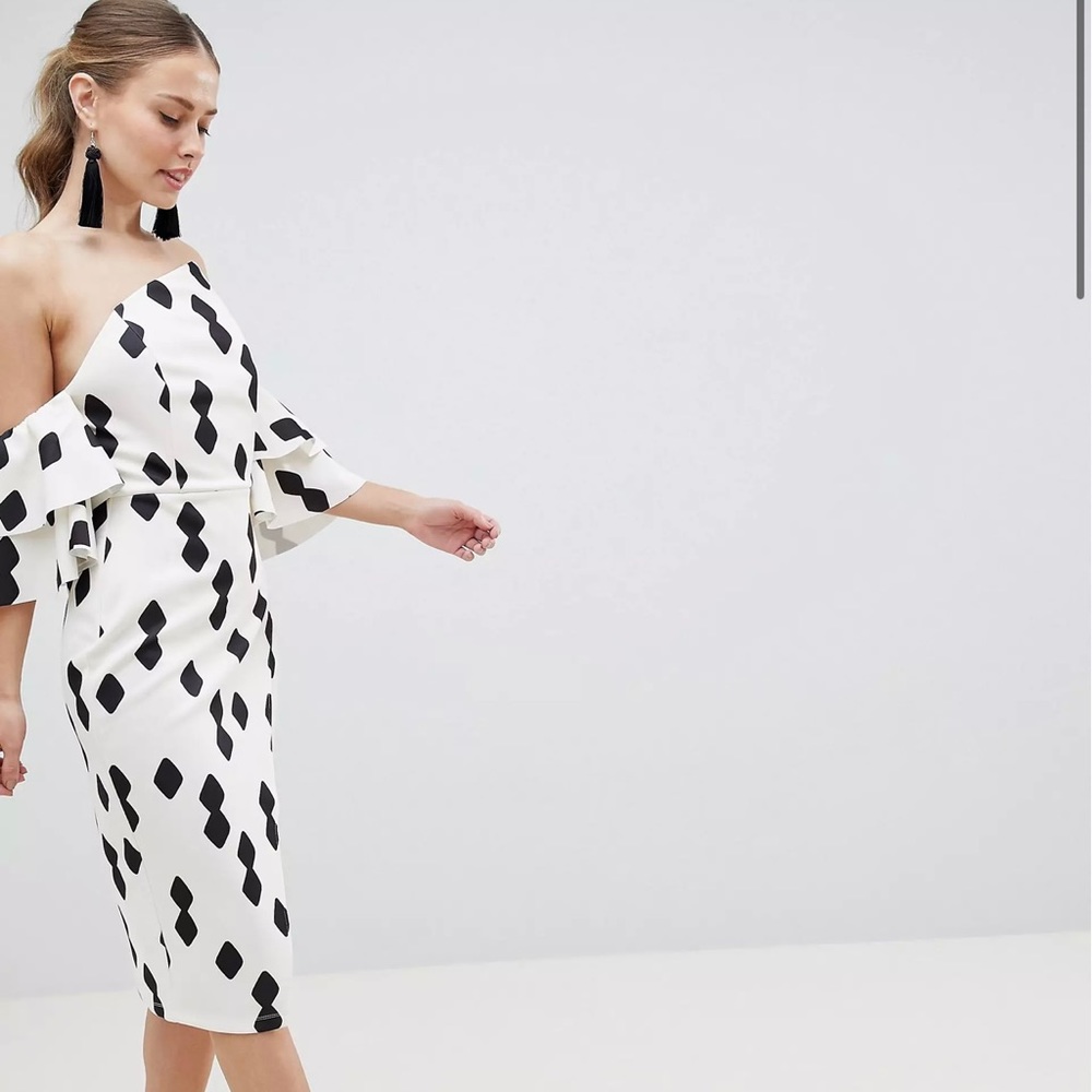 ASOS Strapless Black and White Dress